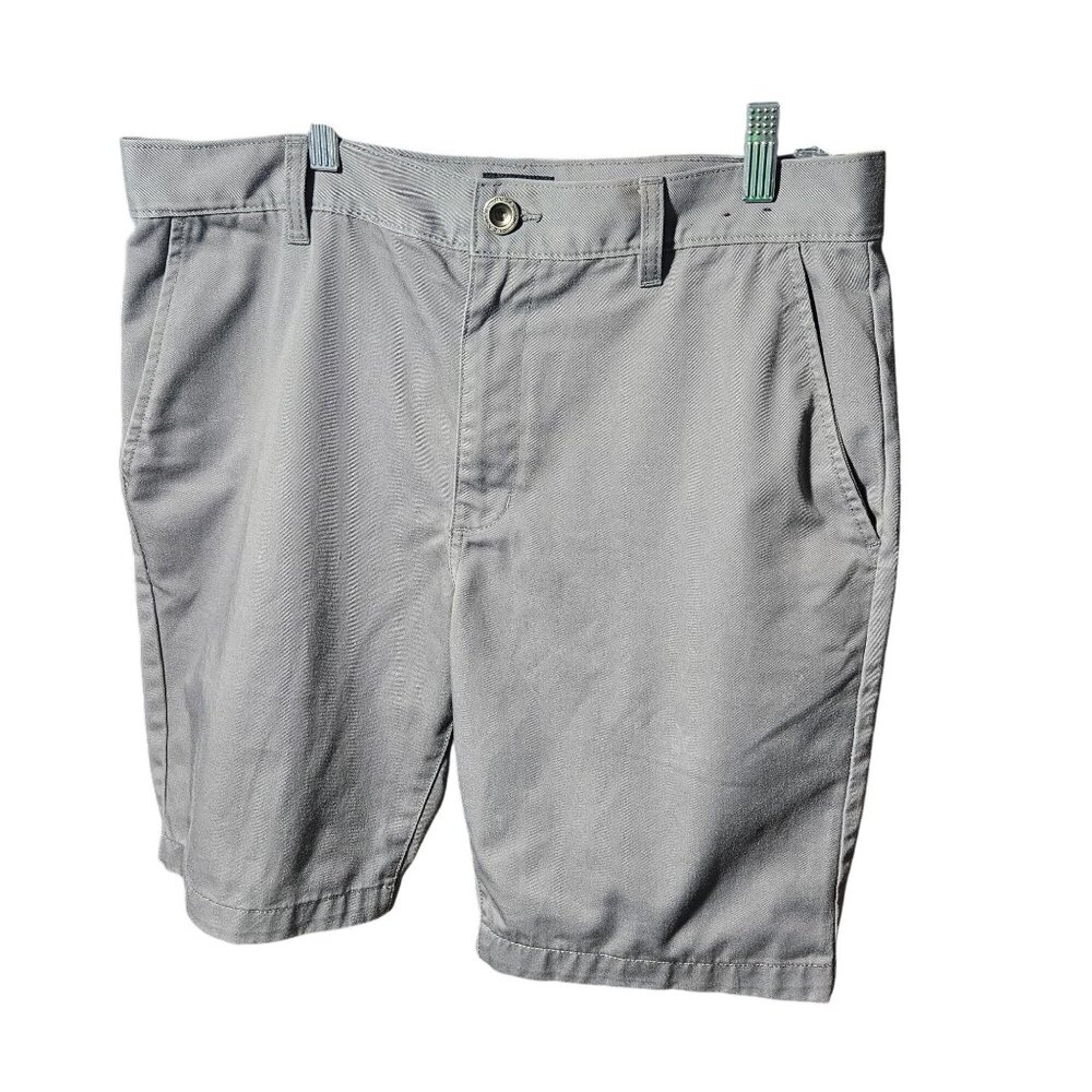 RVCA The Week-End Chino Shorts Gray Mens Casual Fit Size 32 Cotton Blend